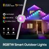 imageLinkind Permanent Outdoor Lights100ft with 72 TripleLEDAI LightingSmart RGBTW for Halloween Lights OutdoorChristmas Decorations IP67 Waterproof Works with AlexaGoogle Assistant