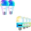 imageLinkind Matter Color Changing Smart Light Bulbs 2 Pack Bundle with Matter Tunable White Smart Light Bulbs 4 Pack Work with Apple Home Alexa Google Home