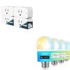 imageLinkind Matter Smart Light Bulb 4 Pack Soft White to Daylight Tunable Alexa Light Bulbs Smart Bulbs Work with Apple Home Alexa Google Home Bundle Matter Smart Plug 4Pack