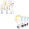 imageLinkind ST58 Smart Edison Bulbs 4 Pack Bundle with A19 Tunable White 2700K6500K Smart Light Bulbs 4 Pack Work with Alexa ampamp Google Home