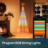 imageLinkind Christmas Cone Tree Lights 7ft 460 LEDs Christmas Tree Lights 85 Scene Modes AppControlled IP65 Waterproof Outdoor Indoor String Lights for Xmas Decorations Music Sync Holiday Decor