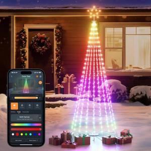 imageLinkind Christmas Cone Tree Lights 7ft 460 LEDs Christmas Tree Lights 85 Scene Modes AppControlled IP65 Waterproof Outdoor Indoor String Lights for Xmas Decorations Music Sync Holiday Decor
