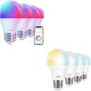 imageLinkind Color Changing Smart Light Bulbs 4 Pack Bundle with Tunable White Smart Light Bulbs 4 Pack Soft White to Cool White Compatible with Alexa ampamp Google Home