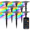 imageLinkind Smart Solar Spot Lights Outdoor SL5C Solar Lights Outdoor Spotlight CoolWarm WhiteColor Changing APPVoice Control IP67 Landscape Lighting for Yard Garden Pathway4 PackMulticolor