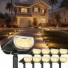 imageLinkind Solar Lights Outdoor StarRayS Bright Solar Spot Lights Outdoor IP67 Waterproof Spotlights for Landscape Garden Yard Walkway Patio TreeWarm White 10 PackWarm White