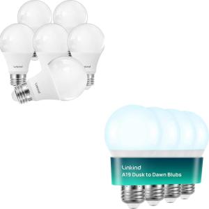 imageLinkind A19 LED Light Bulb 60WDusk to Dawn Light Bulbs Outdoor