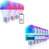 imageLinkind Matter Smart Light Bulbs 6 Pack Smart Light Bulbs 4 Pack RGBTW Color Changing Light Bulbs