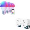 imageLinkind Matter Smart Plug 4 Pack Smart Light Bulbs 4 Pack RGBTW Color Changing Light Bulbs