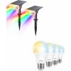 imageLinkind RGB Halloween Solar Lights Outdoor A19 Soft White to Daylight Tunable Smart Light Bulbs