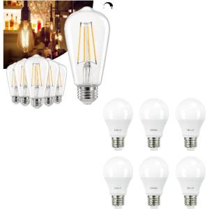 imageLinkind 60W Equivalent LED Light Bulbs Dimmable 2700K Soft White ST58 Edison Light Bulbs 60W Equivalent 2700K Soft White Dimmable Bulbs