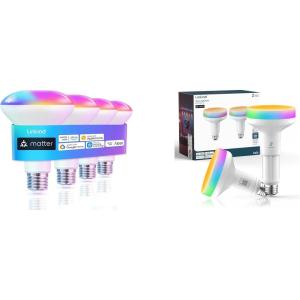 imageLinkind Matter Smart Light Bulb BR30 4 Pack amp Matter BR30 Smart Light Bulbs with Retractable Design 2 Pack