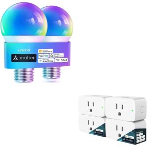 imageLinkind Matter Smart Plug 4 Pack Matter Smart Light Bulbs 2 Pack