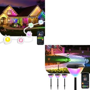 imageLinkind Permanent Outdoor Lights with Smart Solar Pathway Lights SP6