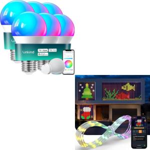 imageLinkind Smart Light Bulbs with Remote amp Smart Curtain Lights