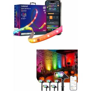 imageLinkind Smart Solar Spot Lights Outdoor SL5 with Motion Sensor Smart LED Strip Lights RGB 10ft