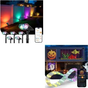 imageLinkind Smart Solar Spot Lights OutdoorPermanent Outdoor Lights HP5 APPVoice Control Landscape Lighting IP67 Outdoor Lights for Yard Garden