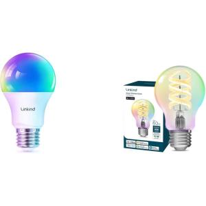 imageLinkind WiFi Smart Light Bulbs A19 1 Pack amp Matter A19 Edison Light Bulbs 1 Pack