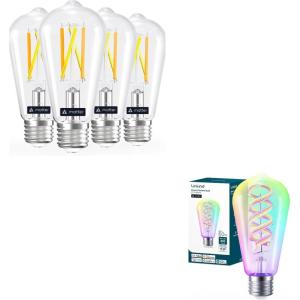 imageLinkind Matter ST19 Smart Light Bulb 4 Pack Matter Smart Bulbs ST19 Led Bulb Compatible with Alexa 1 Pack