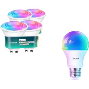 imageLinkind WiFi Smart Light Bulbs 1Pack amp Matter GU10 Smart Light Bulbs 4Pack