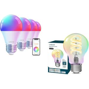 imageLinkind Smart Light Bulbs A19 4 Pack Matter Smart Edison Bulb A19 1Pack