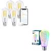 imageLinkind E26 Smart Edison Bulbs 4 Pack with Remote Matter Smart Bulbs ST19ST58 Led Bulb Compatible with Alexa