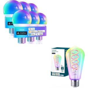 imageLinkind A19 Matter Smart Light BulbST19ST58 Matter Smart Bulbs Led Bulb Compatible with Alexa