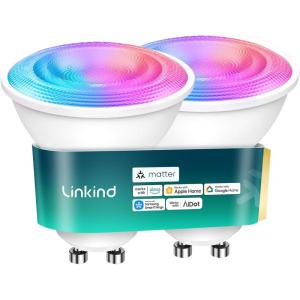 imageLinkind Matter GU10 Smart Light Bulbs 40W 470LM Color Changing Light Bulbs Compatible with AlexaGoogle HomeApple Home WarmampDaylight White1800K6500K Music Sync amp Dynamic Light Shows 4Pack2 Pack