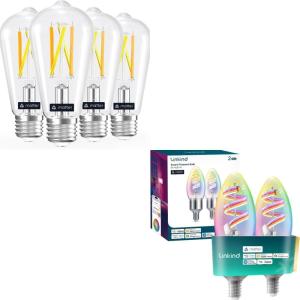 imageLinkind Matter ST19 ST58 Smart Edison BulbsE12 Base B11Matter Smart Bulbs