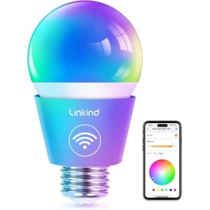imageLinkind Matter Smart Bulbs ST19ST58 E26 Led Bulb Works with Alexa Smart Light Bulbs WiFi Bulbs RGBTW Color Changing Light Bulb 24Ghz WiFi Bulb 850 LM 1 Pack1 Pack A19