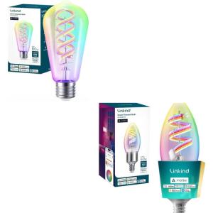 imageLinkind Matter Smart Bulbs Works with Alexa Smart Light Bulbs WiFi Bulbs RGBTW Color Changing Light Bulb 24Ghz WiFi Bulb