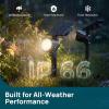 imageLinkind Smart Solar Lights Outdoor Waterproof SL6C DualRing Solar amp USB Charging Solar Spotlights Outdoor Waterproof IP66 Color Changing Spot Light for Yard Tree Landscape House 4 Pack4 pack