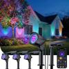 imageLinkind Smart Solar Lights Outdoor Waterproof SL6C DualRing Solar amp USB Charging Solar Spotlights Outdoor Waterproof IP66 Color Changing Spot Light for Yard Tree Landscape House 4 Pack4 pack