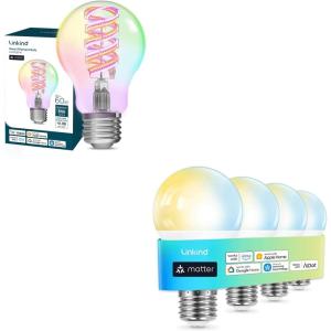 imageLinkind Matter A19 Smart Bulb 4pack amp A19 Smart Edison Bulb 1pack