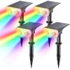 imageLinkind Solar Lights Outdoor Waterproof IP65 StarRay DusktoDawn Outdoor Solar Lights 3 Lighting Modes Solar Spot Lights Outdoor for Garden Yard Landscape Daylight 4 PackMulticolor