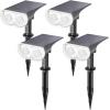imageLinkind Solar Lights Outdoor Waterproof IP65 StarRay DusktoDawn Outdoor Solar Lights 3 Lighting Modes Solar Spot Lights Outdoor for Garden Yard Landscape Daylight 4 PackCool White