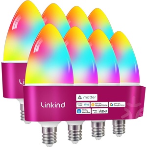 image:imageLinkind Matter Smart Light Bulbs E12 Led Bulb Works with Alexa 500LM Smart Candle Light Bulbs for Chandelier Color Changing RGBTW Candelabra Bulbs 24Ghz WiFi Only 2 Pack8 Pack