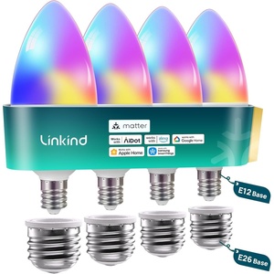 image:imageLinkind Matter Smart Light Bulbs E12 Led Bulb Works with Alexa 500LM Smart Candle Light Bulbs for Chandelier Color Changing RGBTW Candelabra Bulbs 24Ghz WiFi Only 2 Pack4 Pack