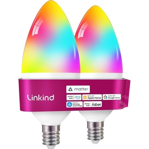 image:imageLinkind Matter Smart Light Bulbs E12 Led Bulb Works with Alexa 500LM Smart Candle Light Bulbs for Chandelier Color Changing RGBTW Candelabra Bulbs 24Ghz WiFi Only 2 Pack2 Pack