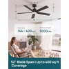 image:imageLinkind Matter 52 Smart Ceiling Fan with Lights and Remote Work with Alexa 32Zone Aurascape RGB DC Motor 4 Modes for Bedroom Living Room 1800K6500K White IndoorCovered Outdoor Medium Walnut