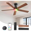 image:imageLinkind Matter 52 Smart Ceiling Fan with Lights and Remote Work with Alexa 32Zone Aurascape RGB DC Motor 4 Modes for Bedroom Living Room 1800K6500K White IndoorCovered Outdoor Medium Walnut